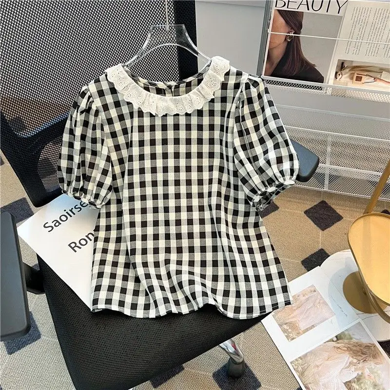 Summer Clothing Young Women - Nice Femme 여름 한국 패션 격자