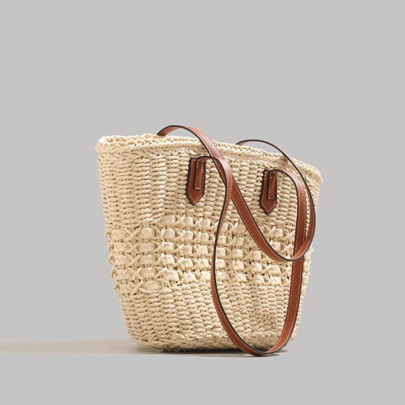 Beach Bag Straw - 여름 여행용 특대형 접이식 밀짚 토트백,