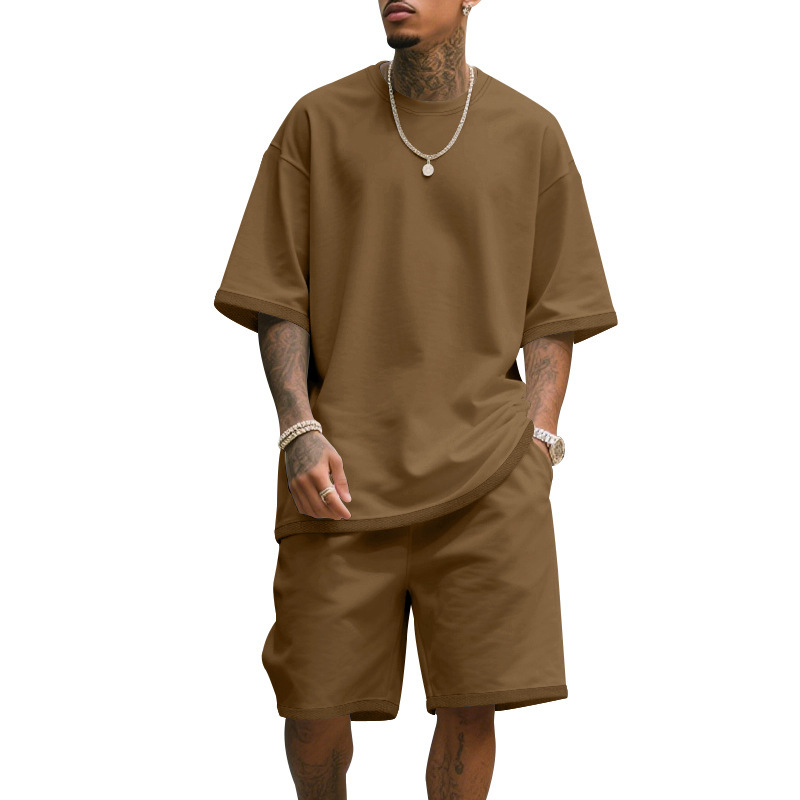 Summer Clothing Pieces - 남성 캐주얼 투피스 세트 여름 반팔