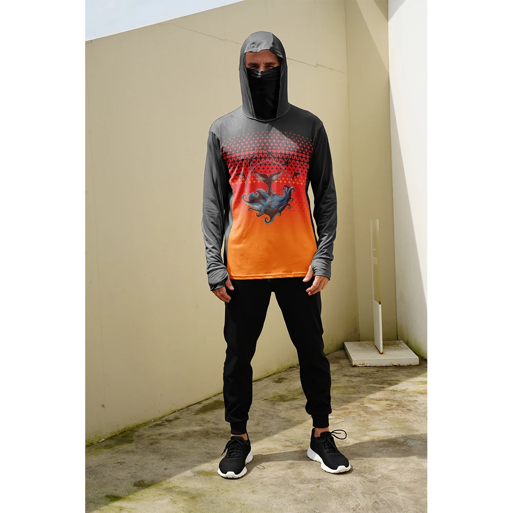 Summer Clothing Mens - 남성용 낚시 셔츠 자외선 차단 후드