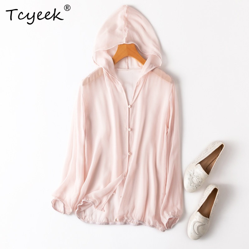 Summer Clothing Women - Tcyeek 100% 리얼 멀버리 실크 여성