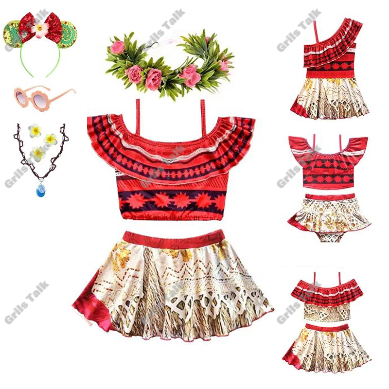 Summer Kids Clothing - 여름 요정 공주 모아나 코스프레 수영복