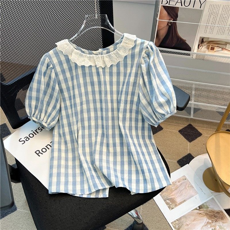 Nice Femme 여름 한국 패션 격자 무늬 레이스  - Summer Clothing Young Women 리뷰 및 가격