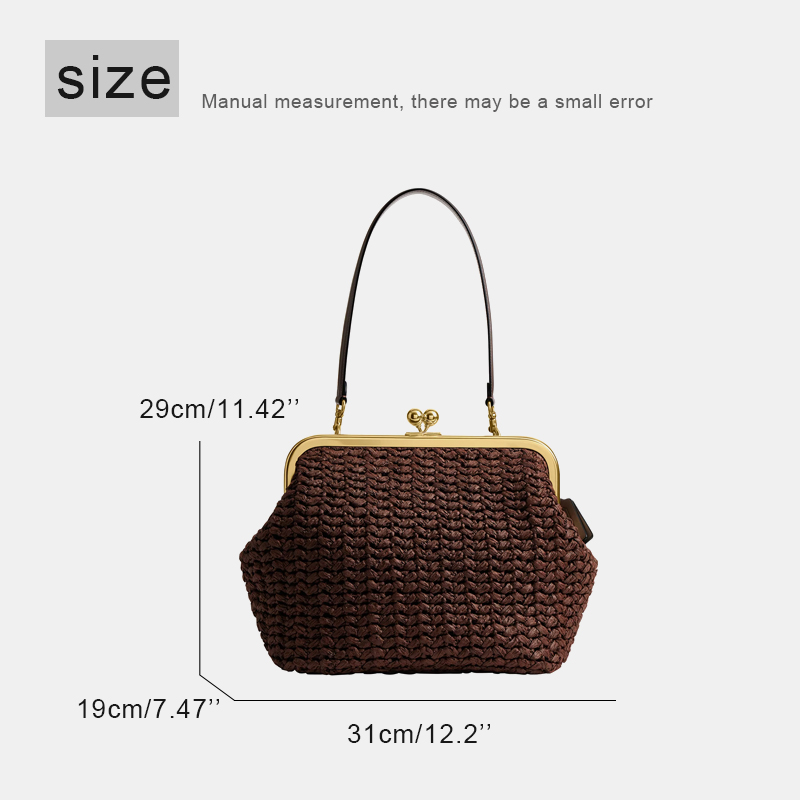 손으로 짠 키스락 프레임 숄더 라피아 클립 스트로 비치 - Beach Bag Straw 리뷰 및 가격