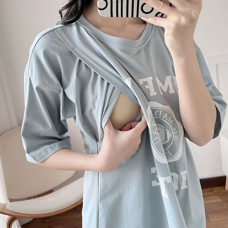 간호복 임산부 수유 긴 티셔츠 잠옷 여성 여름 출산 느 - Summer Clothing Women 리뷰 및 가격