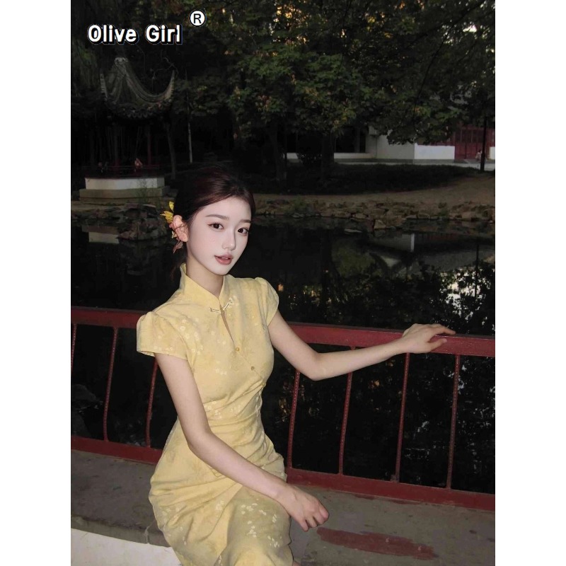 개선된 치파오 드레스 2026 신상 젊은 여성용 오렌지 - Summer Clothing Young Women 리뷰 및 가격
