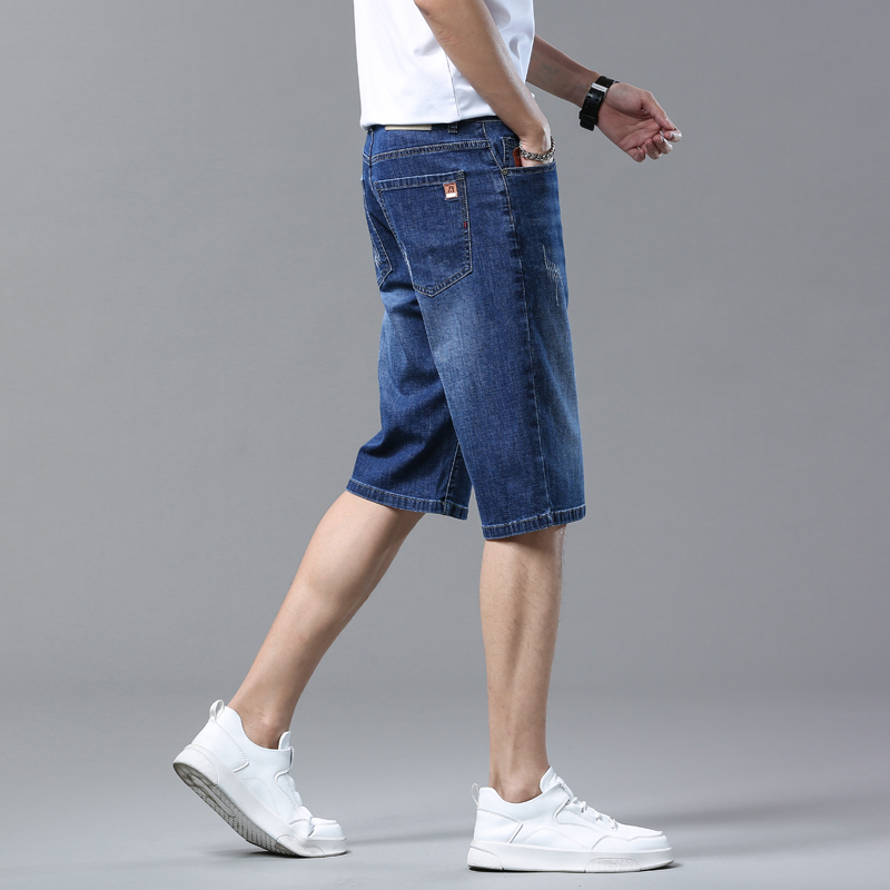 남성 반바지 여름 스트레이트 데님 반바지 블루 비즈니스 - Summer Clothing Office 리뷰 및 가격