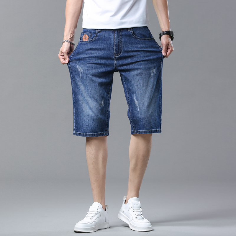 남성 반바지 여름 스트레이트 데님 반바지 블루 비즈니스 - Summer Clothing Office 리뷰 및 가격