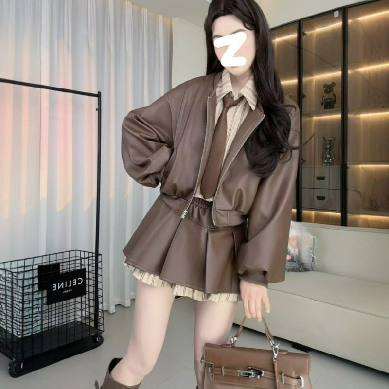 미국 스파이스 걸 스타일 레트로 페이크 투피스 가죽 재 - Summer Clothing Girl 리뷰 및 가격