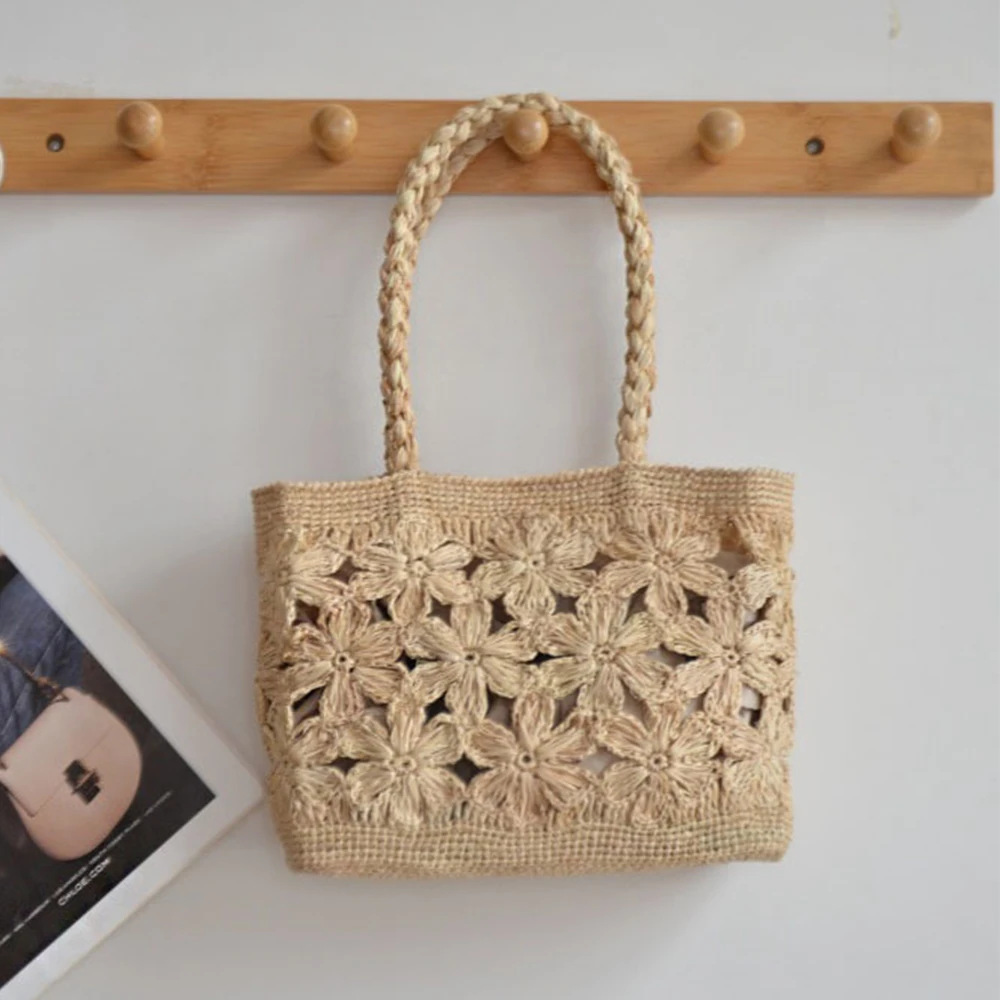 보헤미안 플라워 스트로 백 토트 홀로 플로럴 비치 백  - Beach Bag Straw 리뷰 및 가격