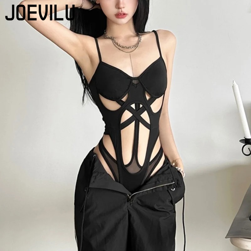 Y2K 블랙 바디수트 여성용 섹시한 슬리브리스 탑 스파 - Summer Clothing Model 리뷰 및 가격