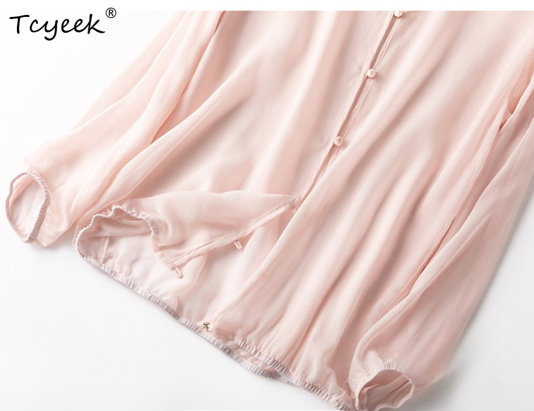 Tcyeek 100% 리얼 멀버리 실크 여성 탑 202 - Summer Clothing Women 리뷰 및 가격