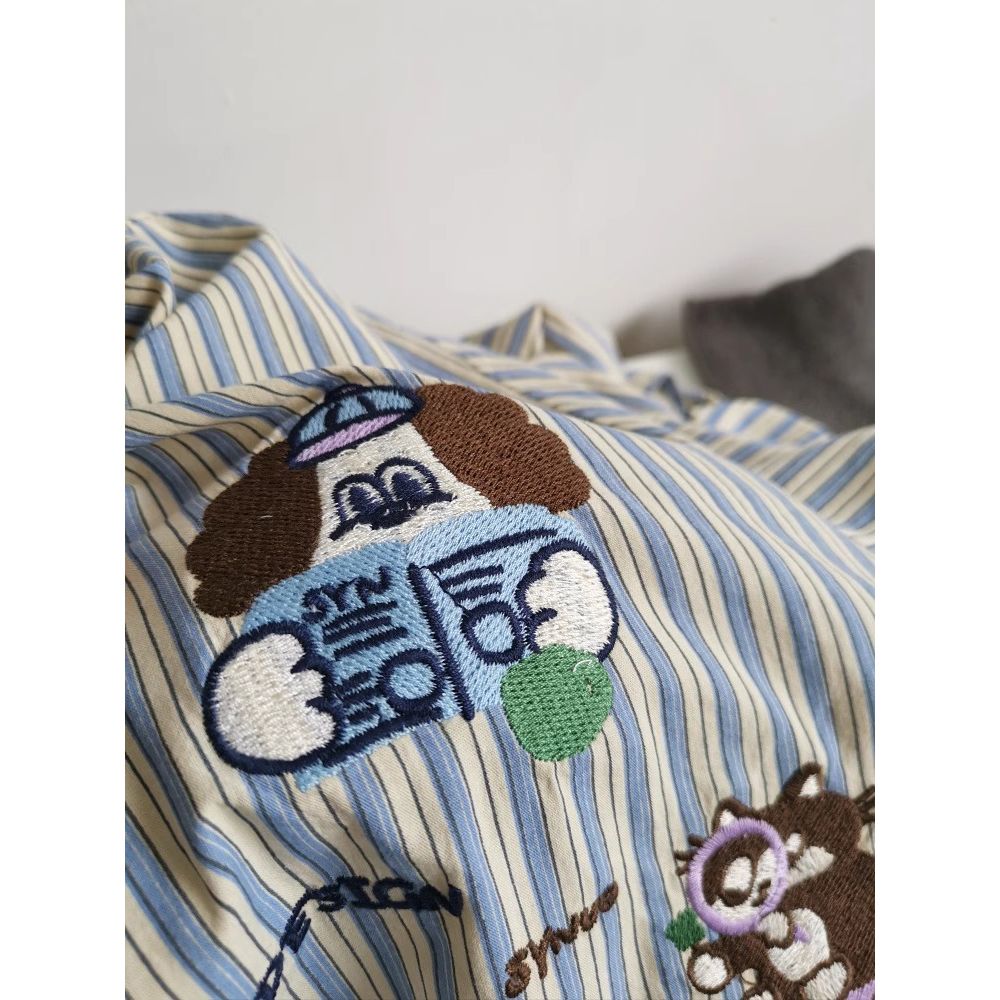 아메리칸 스위트 귀여운 만화 개와 고양이 자수 스트라이 - Summer Dog Clothing 리뷰 및 가격