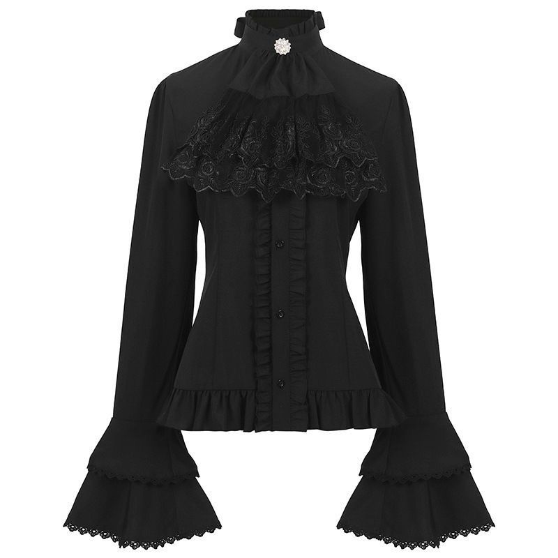 Coalfell 유럽 및 미국 여성 플리츠 셔츠, 중세 - Summer Victorian Clothing 리뷰 및 가격