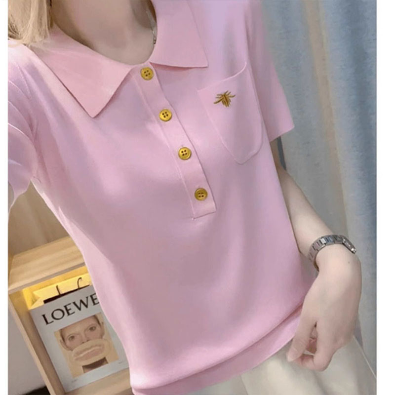 여성 의류 젊은 스타일 티셔츠 여름 자수 니트 반소매  - Summer Clothing Young Women 리뷰 및 가격
