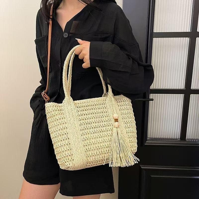 새로운 스타일 여성용 밀짚 핸드백 대용량 태슬 비치 숄 - Beach Bag Straw 리뷰 및 가격