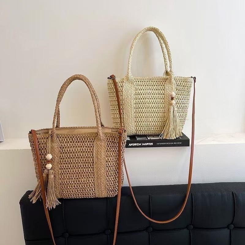새로운 스타일 여성용 밀짚 핸드백 대용량 태슬 비치 숄 - Beach Bag Straw 리뷰 및 가격