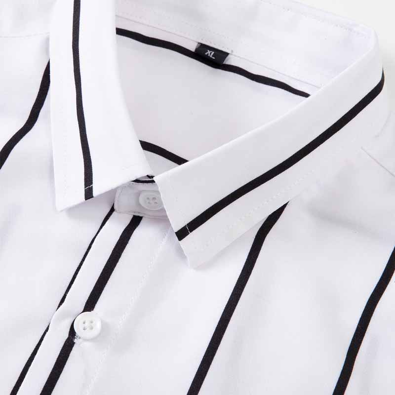 남성 스트라이프 드레스 셔츠 긴팔 슬림핏 포멀 비즈니스 - Summer Clothing Office 리뷰 및 가격