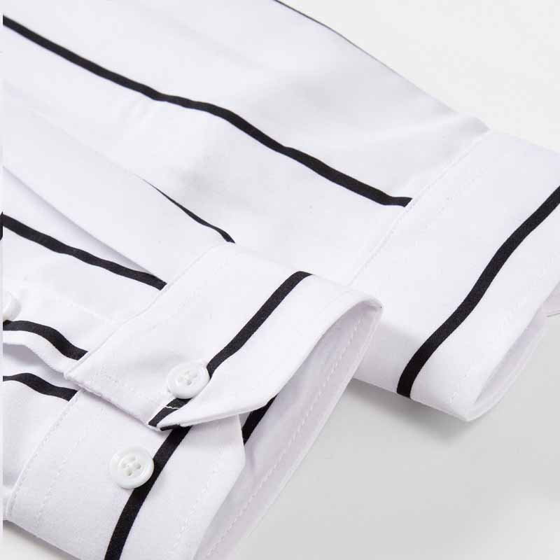 남성 스트라이프 드레스 셔츠 긴팔 슬림핏 포멀 비즈니스 - Summer Clothing Office 리뷰 및 가격