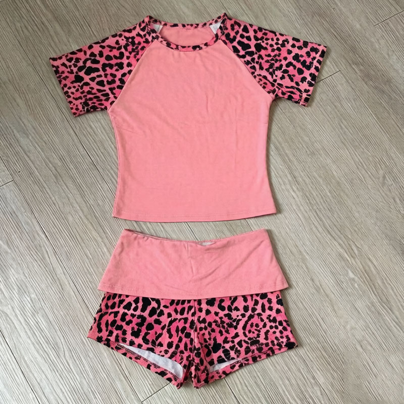 여름 새로운 미국 복고풍 표범 인쇄 패치 워크 반팔 반 - Summer Clothing Model 리뷰 및 가격