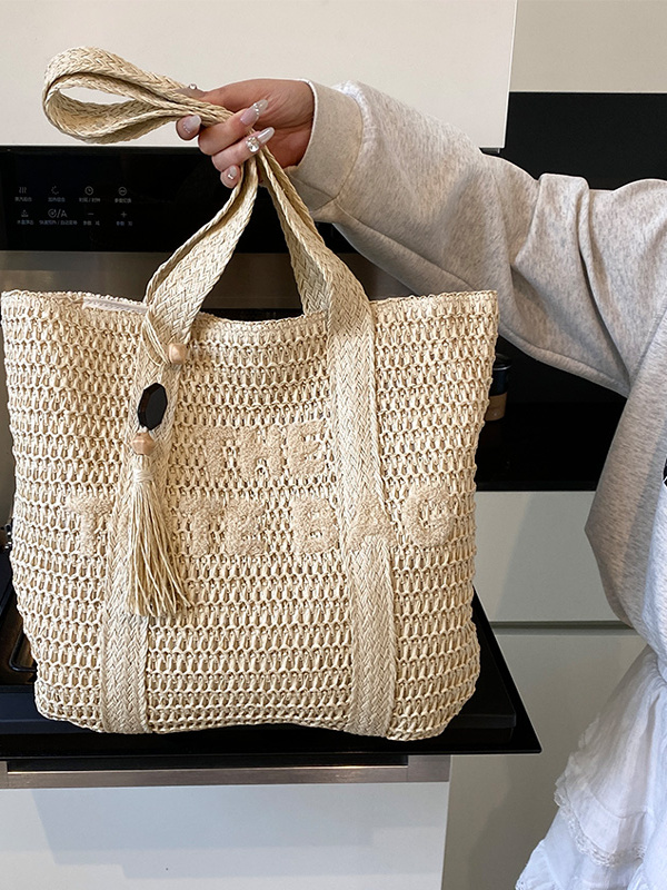 여름 해변 휴가 대용량 밀짚 가방 캐주얼 패셔너블 싱글 - Beach Bag Straw 리뷰 및 가격