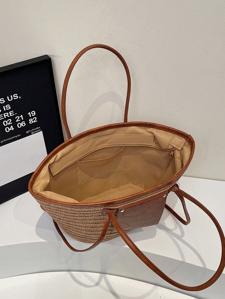 패션 대용량 우븐 토트백, 새로운 비치 바캉스 숄더 언 - Beach Bag Straw 리뷰 및 가격