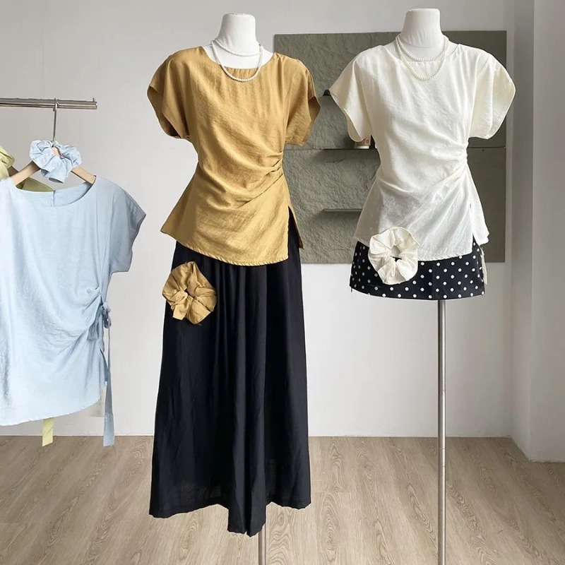 여성 의류 여름 패션 캐주얼 단순성 올 매치 드로스트링 - Summer Clothing Young Women 리뷰 및 가격
