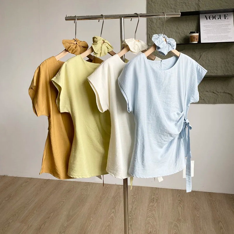 여성 의류 여름 패션 캐주얼 단순성 올 매치 드로스트링 - Summer Clothing Young Women 리뷰 및 가격