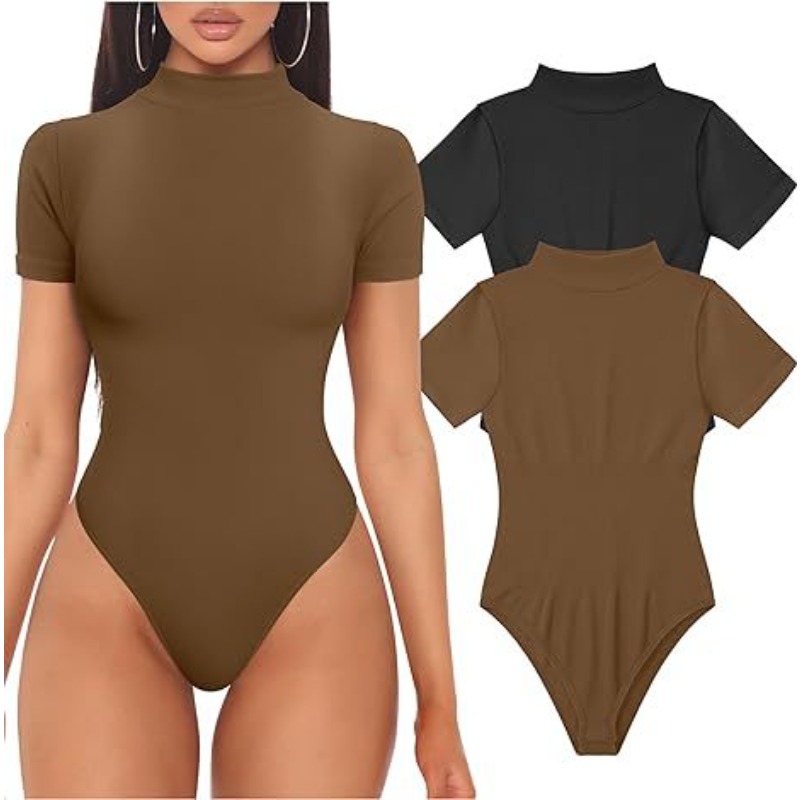짧은 소매 터틀넥 바디 슈트 여성 섹시한 탑 여름 원피 - Summer Clothing Model 리뷰 및 가격