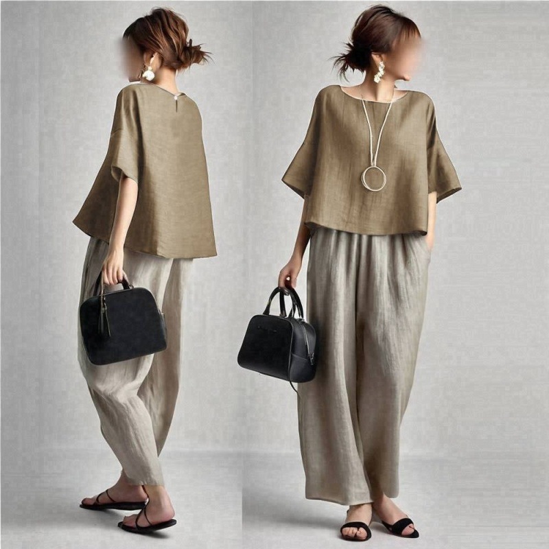 여름 신상 캐주얼 패션 라운드넥 반팔 플리츠 팬츠 투피 - Summer Clothing Online 리뷰 및 가격