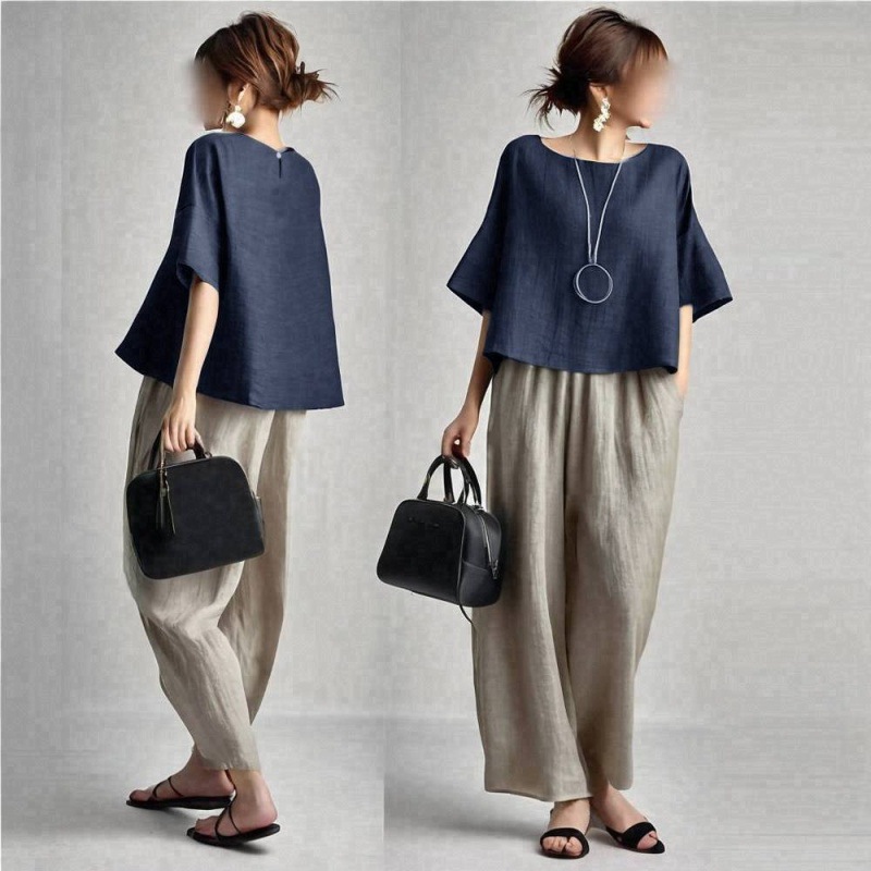 여름 신상 캐주얼 패션 라운드넥 반팔 플리츠 팬츠 투피 - Summer Clothing Online 리뷰 및 가격